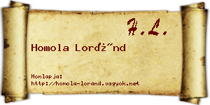 Homola Loránd névjegykártya