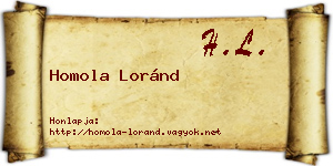 Homola Loránd névjegykártya