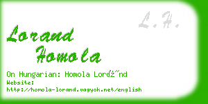 lorand homola business card